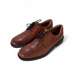 Men's ECCO Holton Derby Brown Leather Shoes Sz 13 US 47 EU Apron Toe Oxfords